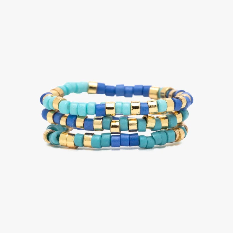 Chic Women's Rings for Fashion-Forward Looks-Out to Sea Stretch Ring Set of 3