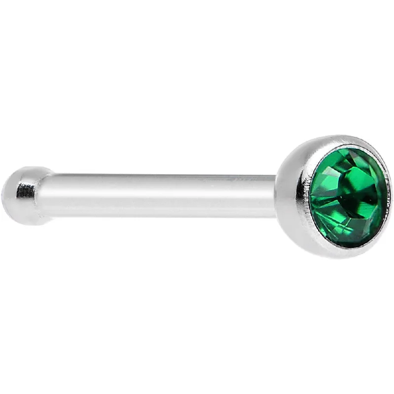 Small Nose Rings -Emerald Nose Bone Created with Crystals