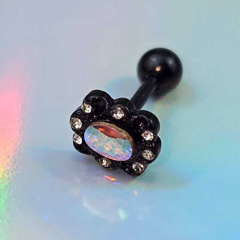 Stunning Designer Lip Rings for Every Occasion16 Gauge 1/4 Aurora Gem Black Filigree Fantasy Cartilage Tragus Earring Stunning Designer Lip Rings for Every Occasion16 Gauge 1/4 Aurora Gem Black Filigree Fantasy Cartilage Tragus Earring