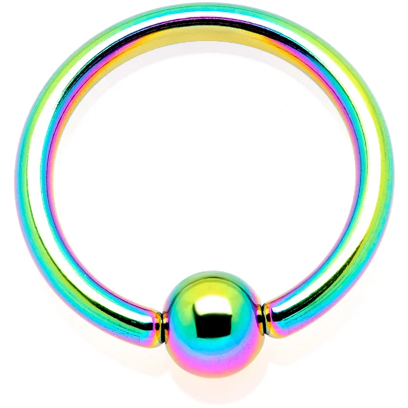 Beautiful Lip Rings for Glowing Fashion16 Gauge 5/16 Rainbow Anodized BCR Captive Ring