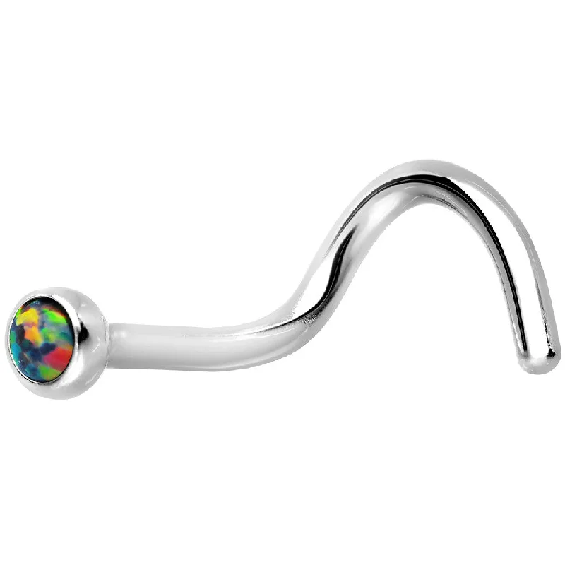 Nose Rings for Women’s Bold Fashion -18 Gauge Black Synthetic Opal Stainless Steel Nose Screw Nose Rings for Women’s Bold Fashion -18 Gauge Black Synthetic Opal Stainless Steel Nose Screw