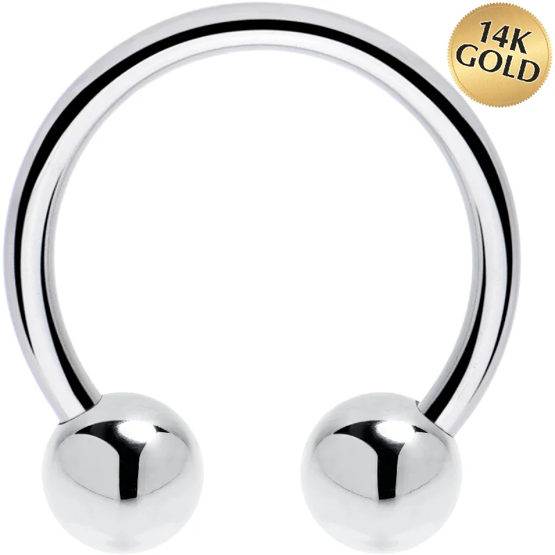 Comfortable and Stylish Lip Rings for Every Occasion16 Gauge 1/2 Solid 14KT White Gold Horseshoe Circular Barbell Comfortable and Stylish Lip Rings for Every Occasion16 Gauge 1/2 Solid 14KT White Gold Horseshoe Circular Barbell