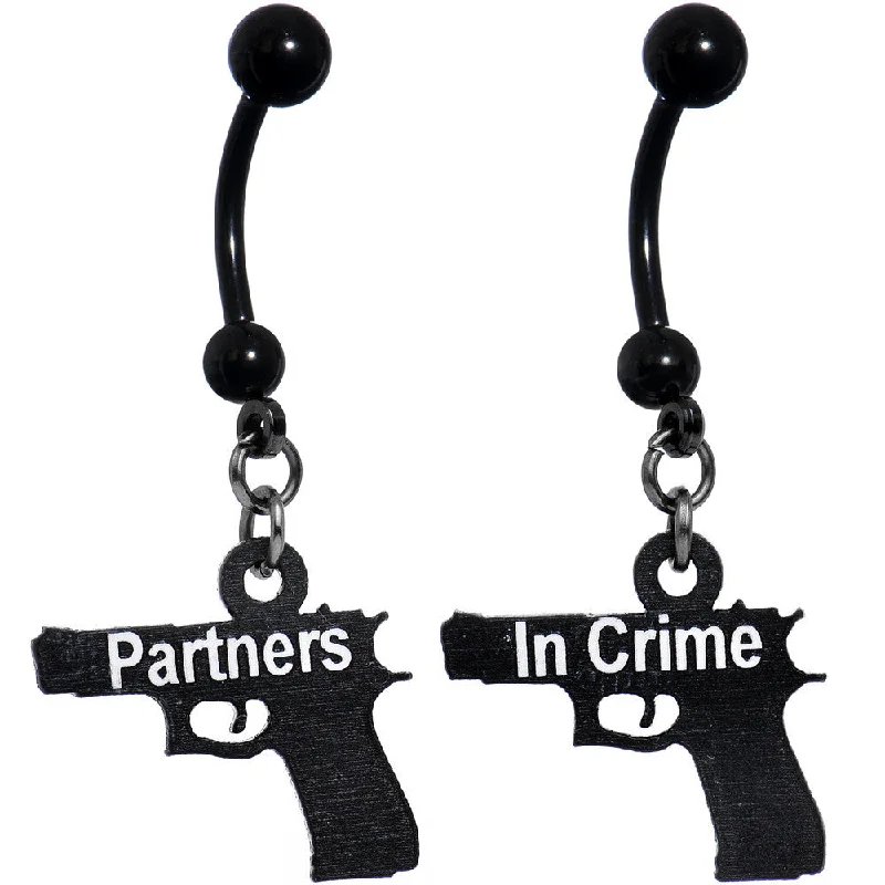 Unique Belly Rings for Creative Piercings -Handcrafted Partners in Crime Best Friends Dangle Belly Rings Unique Belly Rings for Creative Piercings -Handcrafted Partners in Crime Best Friends Dangle Belly Rings