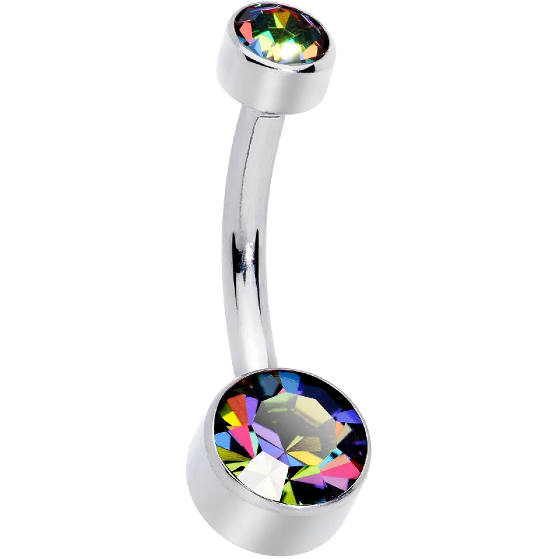Trendy Belly Rings with Creative Accents -Vitrail 6mm Titanium Internal Thread Belly Ring Created with Crystals Trendy Belly Rings with Creative Accents -Vitrail 6mm Titanium Internal Thread Belly Ring Created with Crystals