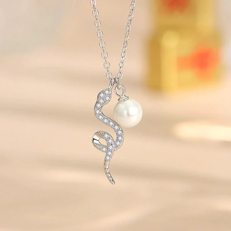 Shop Classic Women's Necklaces & Pendants with a Modern Twist-Buddha Stones 925 Sterling Silver Pearl Year Of The Snake Blessing Sincerity Necklace Pendant Shop Classic Women's Necklaces & Pendants with a Modern Twist-Buddha Stones 925 Sterling Silver Pearl Year Of The Snake Blessing Sincerity Necklace Pendant