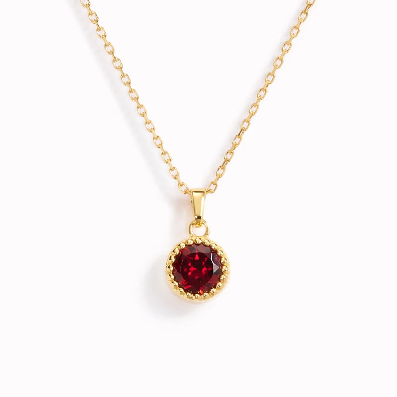 Shop Classic Women's  Necklaces & Pendants with a Modern Twist-January Birthstone Necklace - Garnet