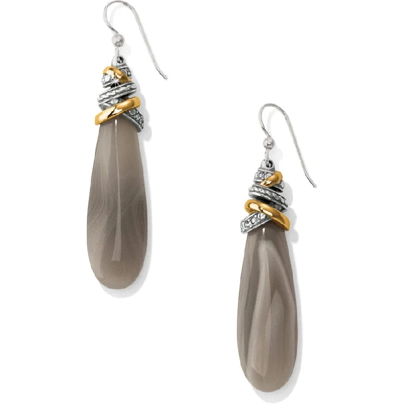Women's Earrings – Elegant Designs for Every Personality--Neptune's Rings Pyramid Banded Agate French Wire Earrings