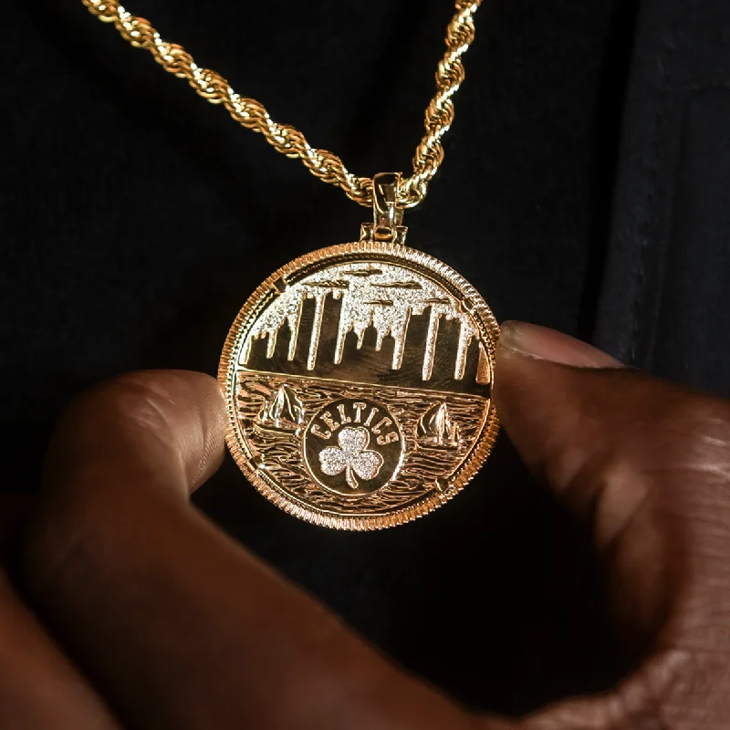 Exclusive Men's Necklaces & Pendants for the Modern Gentleman-Boston Celtics Official NBA Coin Pendant Exclusive Men's Necklaces & Pendants for the Modern Gentleman-Boston Celtics Official NBA Coin Pendant