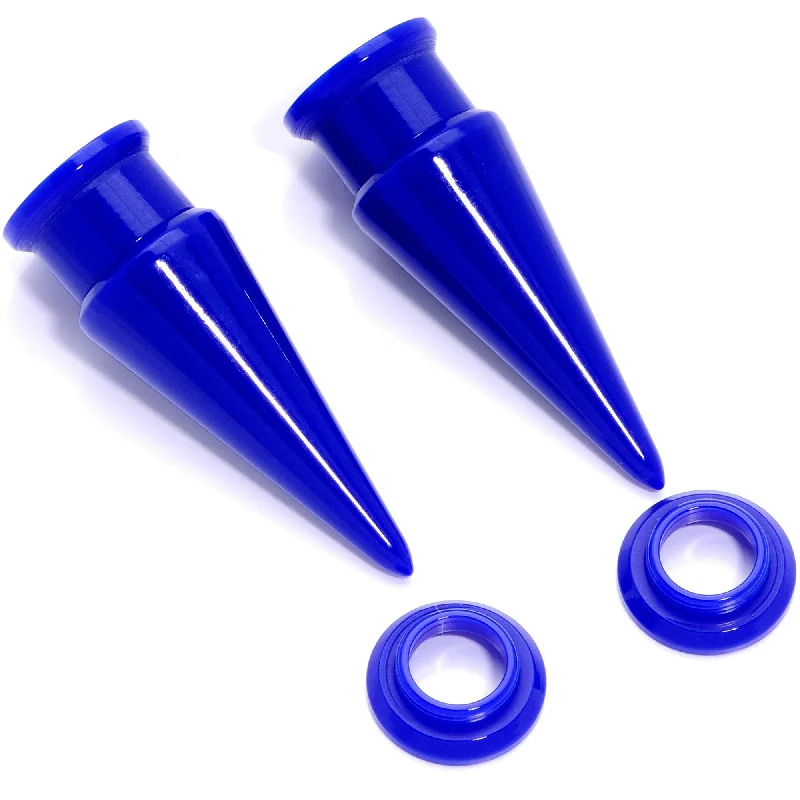 Women's Earrings – Elegant Designs for Every Personality--Blue 2 in 1 Interchangeable Screw Fit Plug and Taper Set Women's Earrings – Elegant Designs for Every Personality--Blue 2 in 1 Interchangeable Screw Fit Plug and Taper Set