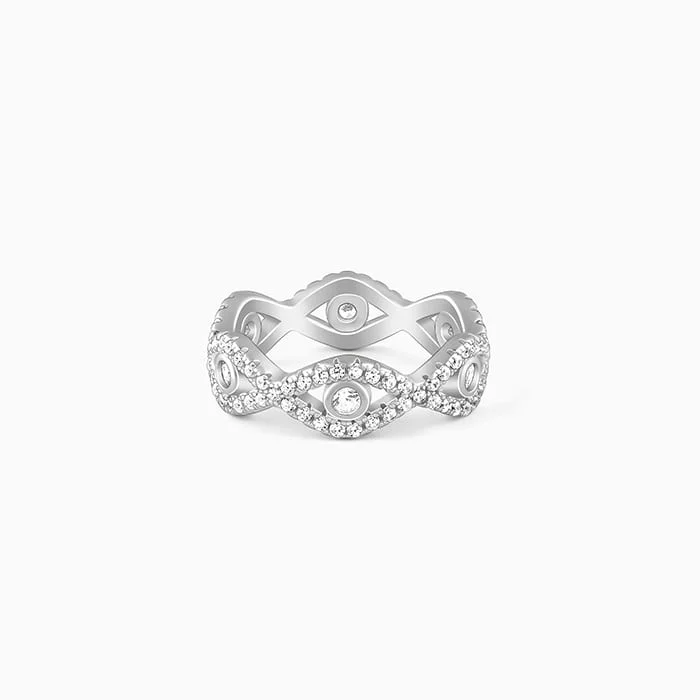Chic Women's Rings for Fashion-Forward Looks-Silver Orbed Ring