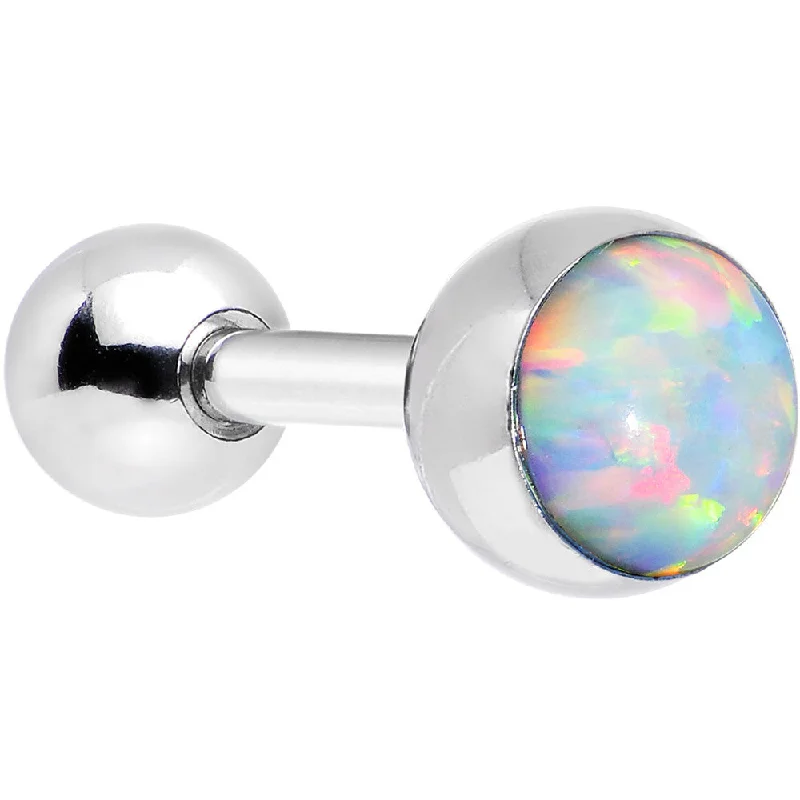 Women's Earrings – Elegant Designs for Every Personality--16 Gauge 5mm Imitation White Opal Tragus Cartilage Earring