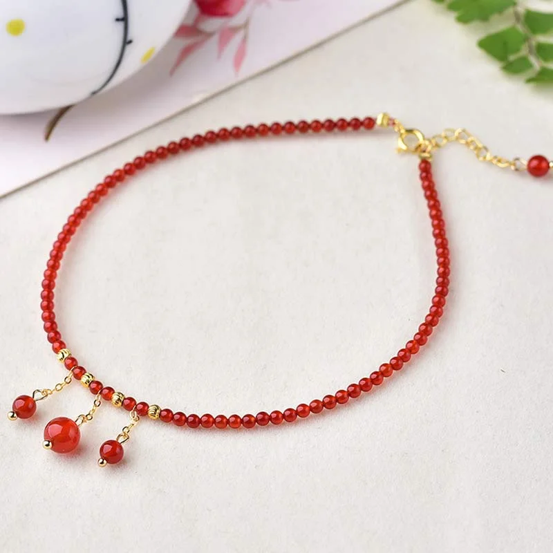 Adjustable Anklets for Customized Comfort-Buddha Stones Red Agate Confidence Calm Anklet Adjustable Anklets for Customized Comfort-Buddha Stones Red Agate Confidence Calm Anklet