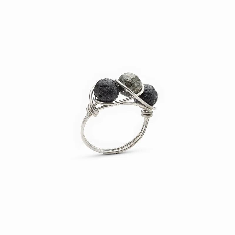 Chic Women's Rings for Fashion-Forward Looks-Pyrite Diffuser Ring