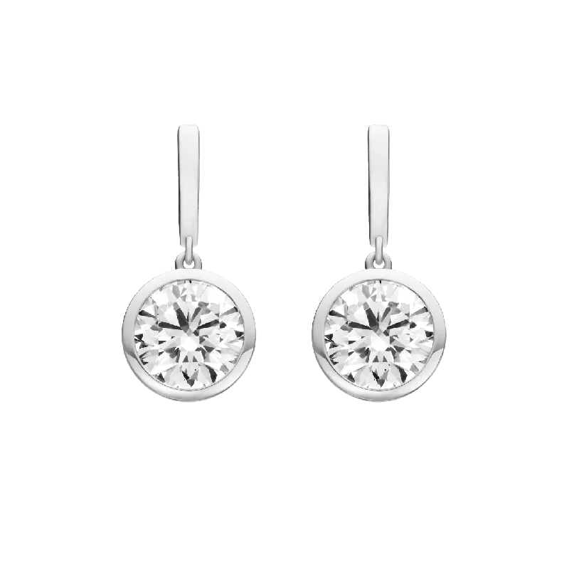 Women's Earrings – Elegant Designs for Every Personality--The Round Brilliant Bezel Drop Earrings Women's Earrings – Elegant Designs for Every Personality--The Round Brilliant Bezel Drop Earrings