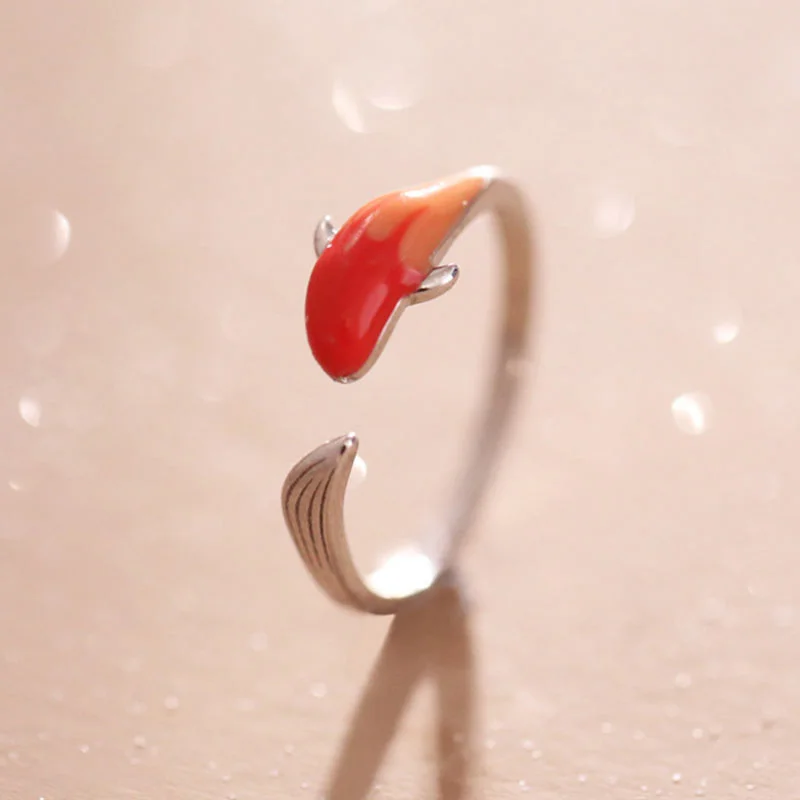 Chic Women's Rings for Fashion-Forward Looks-Buddha Stones Koi Fish Copper Balance Luck Adjustable Ring Chic Women's Rings for Fashion-Forward Looks-Buddha Stones Koi Fish Copper Balance Luck Adjustable Ring