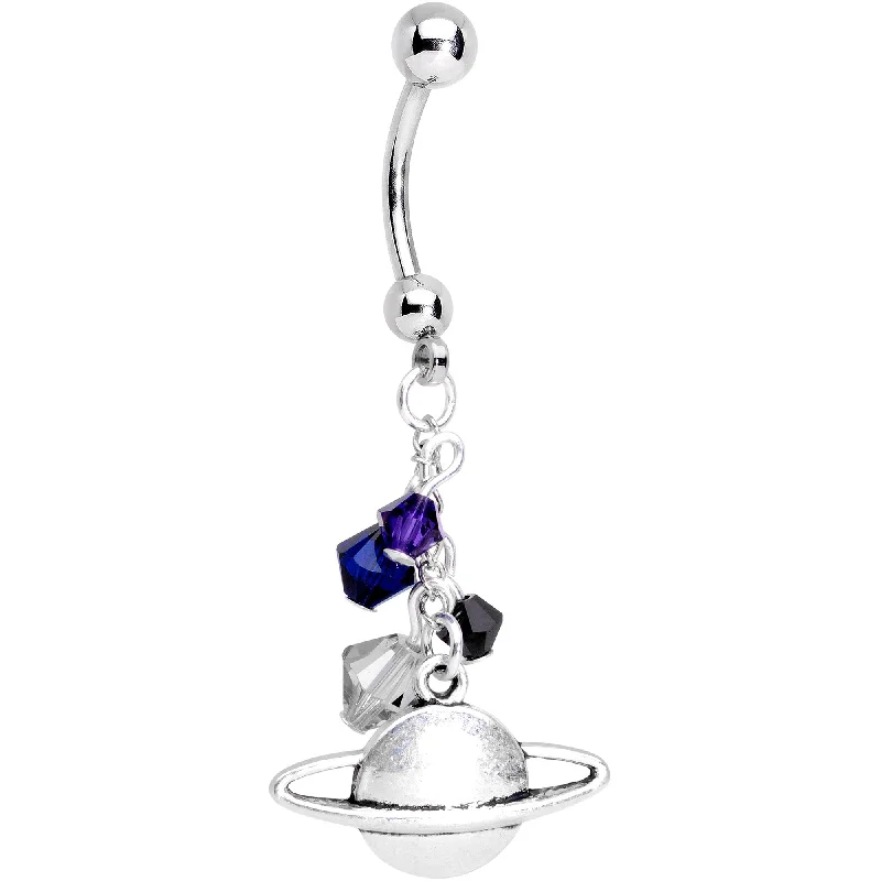 Belly Rings with Glamorous Shine for Bold Look -Handmade Moons of Saturn Belly Ring Created with Crystals Belly Rings with Glamorous Shine for Bold Look -Handmade Moons of Saturn Belly Ring Created with Crystals