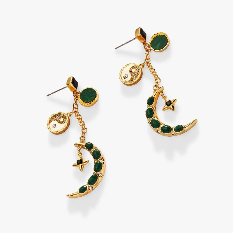 Women's Earrings – Elegant Designs for Every Personality--Malachite Charm Earrings