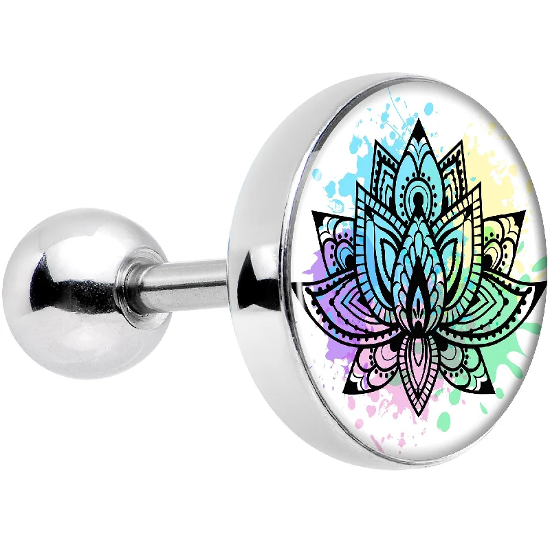 Women's Earrings – Elegant Designs for Every Personality--Blooming Symbolic Lotus Flower Tragus Cartilage Earring