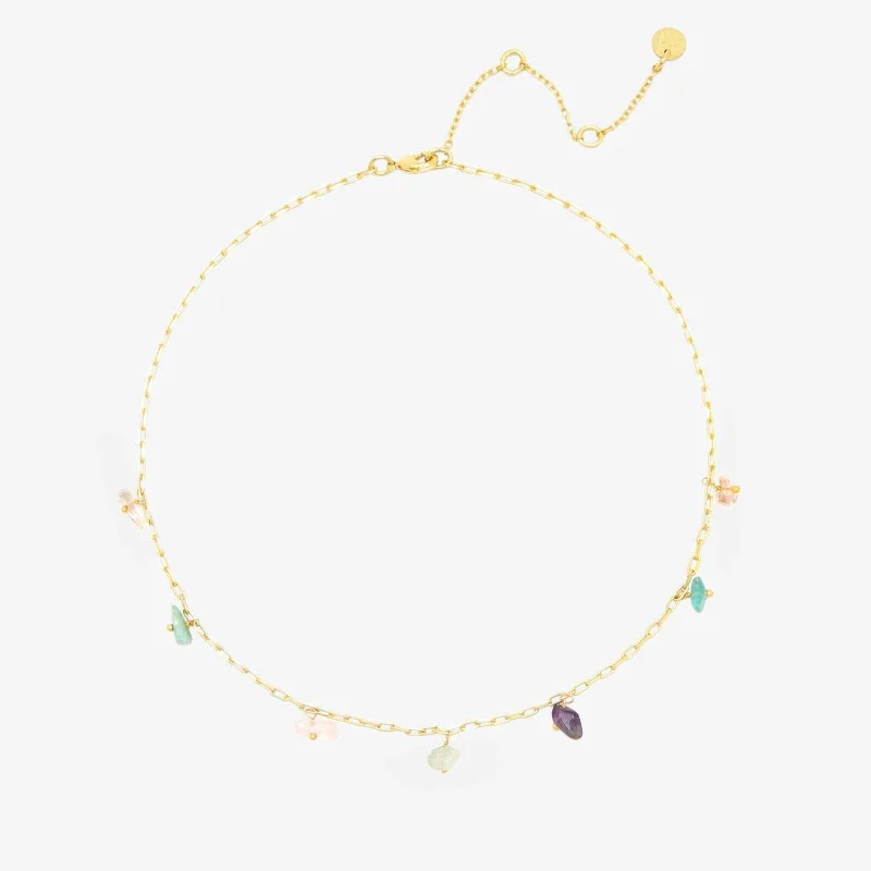 Shop Classic Women's  Necklaces & Pendants with a Modern Twist-Gemstone Drop Chain Choker