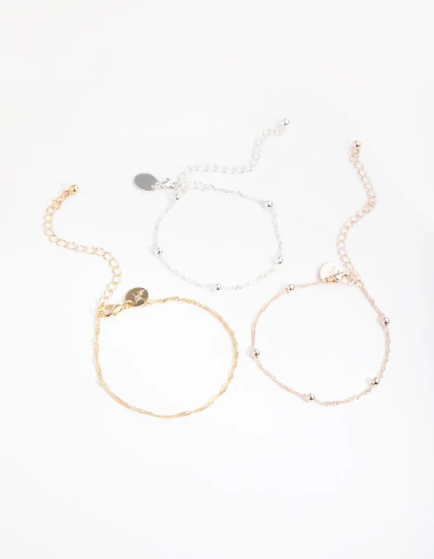 Handmade Bangles for Women-Mixed Metals Mixed Pack Bracelets