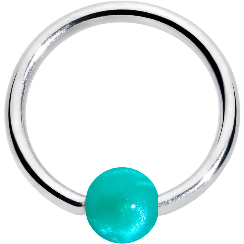 Nose Rings for Everyday Chic Looks -16 Gauge 3/8 Simple Opaque Teal Green Ball BCR Captive Bead Ring Nose Rings for Everyday Chic Looks -16 Gauge 3/8 Simple Opaque Teal Green Ball BCR Captive Bead Ring