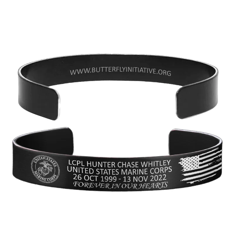 Fashionable Men's Bracelets with Simple Straps-LCpl Hunter Chase Whitley Memorial Band – Hosted by the McDaniel Family Fashionable Men's Bracelets with Simple Straps-LCpl Hunter Chase Whitley Memorial Band – Hosted by the McDaniel Family