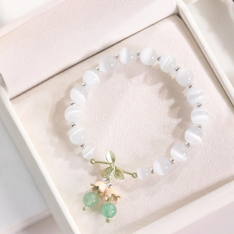 Simple Bangle Bracelets for Women-Buddha Stones Cat's Eye Green Aventurine Blue Chalcedony Pink Crystal Peace Orchid Charm Bracelet Simple Bangle Bracelets for Women-Buddha Stones Cat's Eye Green Aventurine Blue Chalcedony Pink Crystal Peace Orchid Charm Bracelet