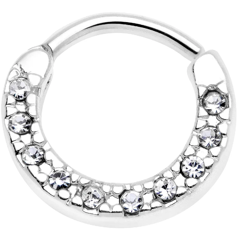 Women's Earrings – Elegant Designs for Every Personality--16 Gauge 5/16 Clear Gem Paved Cartilage Clicker
