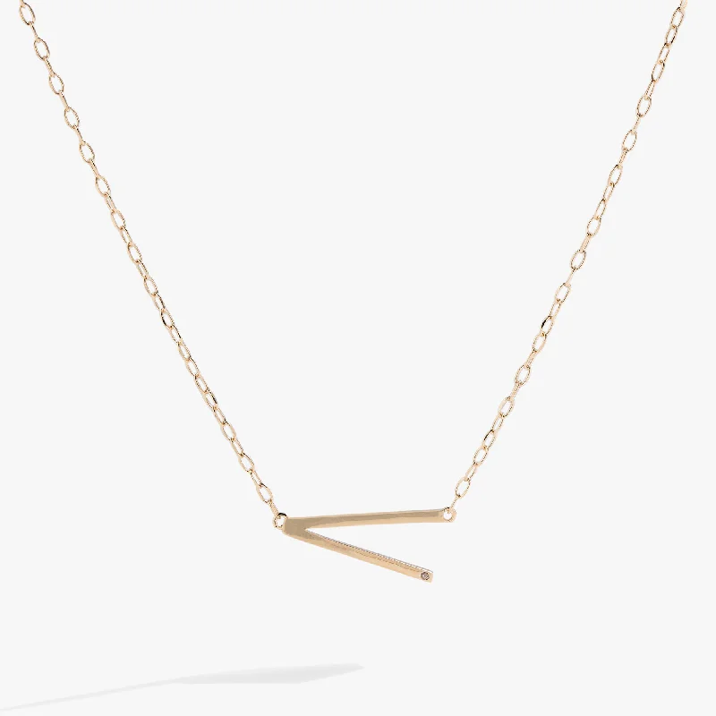 Shop Classic Women's  Necklaces & Pendants with a Modern Twist-Initial V Precious Elongated Necklace