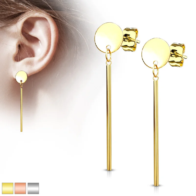 Women's Earrings – Elegant Designs for Every Personality--Circular Bar Drop Stainless Steel Dangle Earrings Women's Earrings – Elegant Designs for Every Personality--Circular Bar Drop Stainless Steel Dangle Earrings