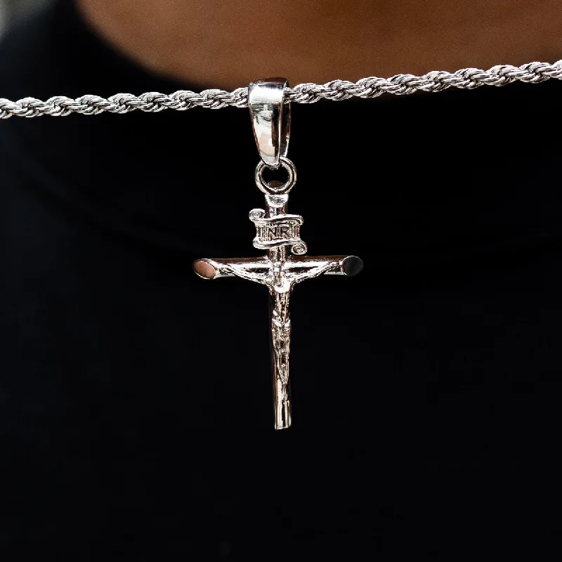 Exclusive Men's Necklaces & Pendants for the Modern Gentleman-Crucifix in White Gold Exclusive Men's Necklaces & Pendants for the Modern Gentleman-Crucifix in White Gold