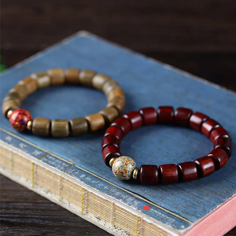 Stylish Bangles for Women with Gemstone Detail-Buddha Stones Natural Green Sandalwood Small Leaf Red Sandalwood Lacquer Bead Peace Bracelet Stylish Bangles for Women with Gemstone Detail-Buddha Stones Natural Green Sandalwood Small Leaf Red Sandalwood Lacquer Bead Peace Bracelet
