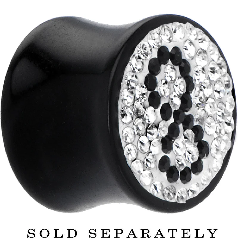 Women's Earrings – Elegant Designs for Every Personality--5/8 Gauge Crystal 8 Ball Saddle Plug