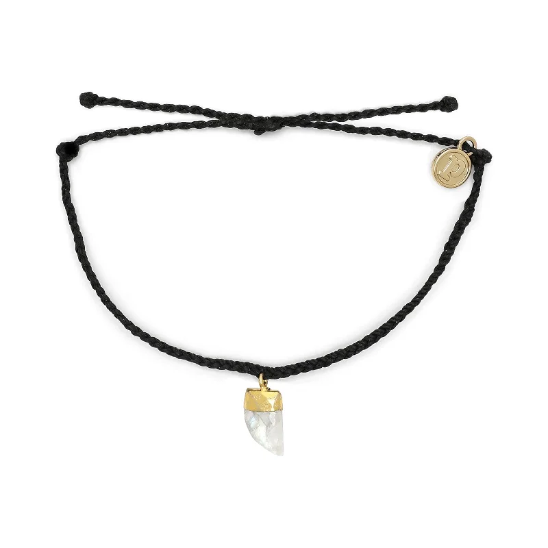Custom Charm Bangles for Women-Stone Shark Tooth Charm