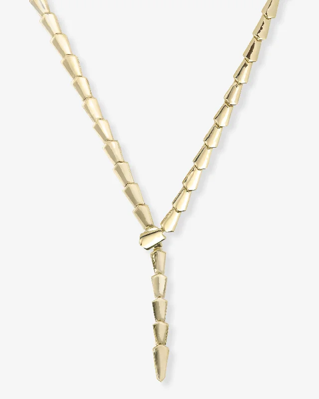 Shop Classic Women's  Necklaces & Pendants with a Modern Twist-XL Serpent Lariat - Gold