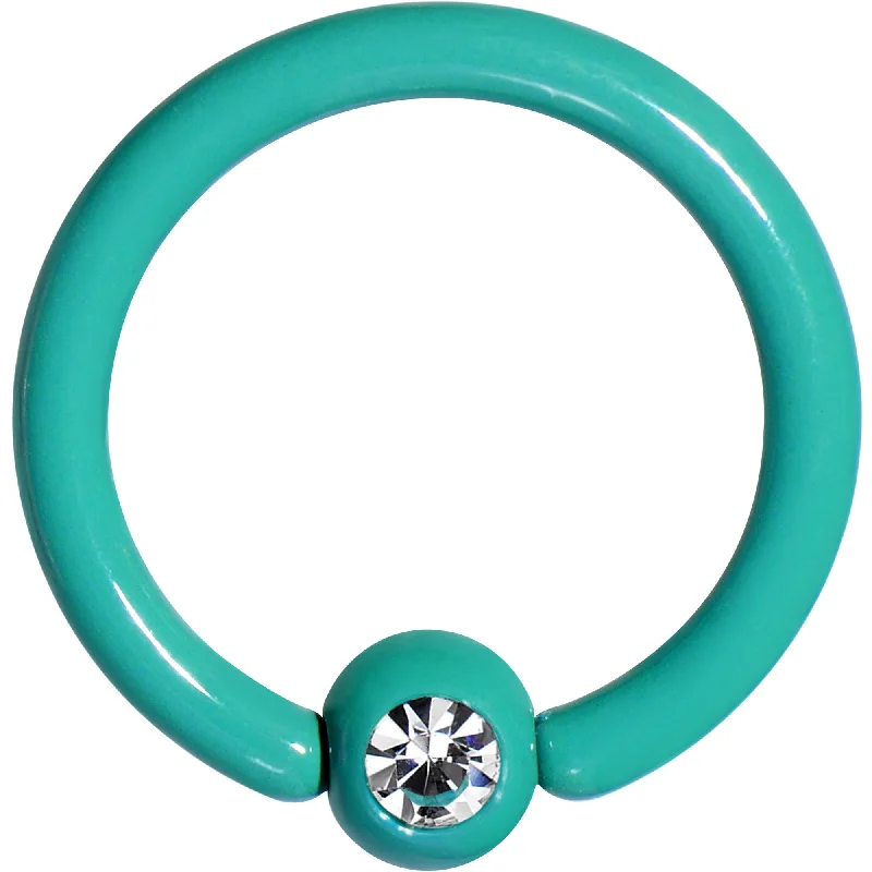 Bold Lip Rings for Dramatic Effect16 Gauge 3/8 Clear Gem Green Acrylic Over Steel Captive Ring