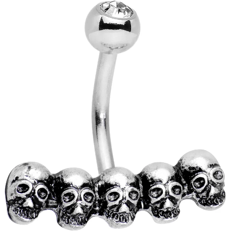 Comfortable Belly Rings for Elegant Comfort -Pile of Skulls Halloween Belly Ring
