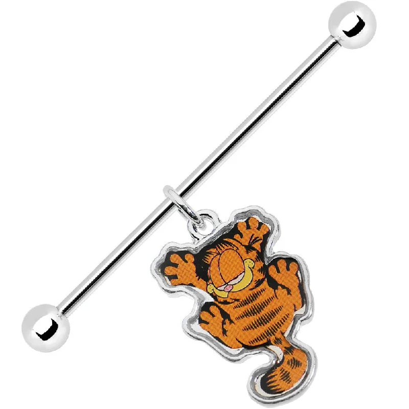 Women's Earrings – Elegant Designs for Every Personality--38mm Dangling Garfield Industrial Barbell Women's Earrings – Elegant Designs for Every Personality--38mm Dangling Garfield Industrial Barbell