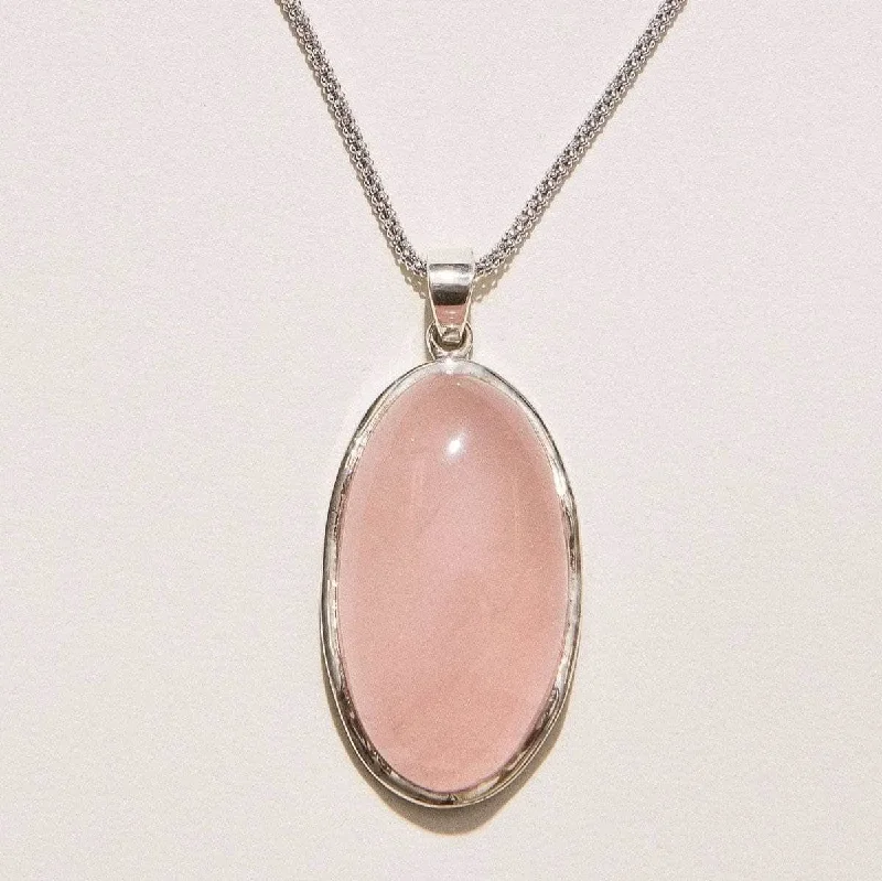 Exclusive Men's Necklaces & Pendants for the Modern Gentleman-Rose Quartz Oval Pendant Exclusive Men's Necklaces & Pendants for the Modern Gentleman-Rose Quartz Oval Pendant