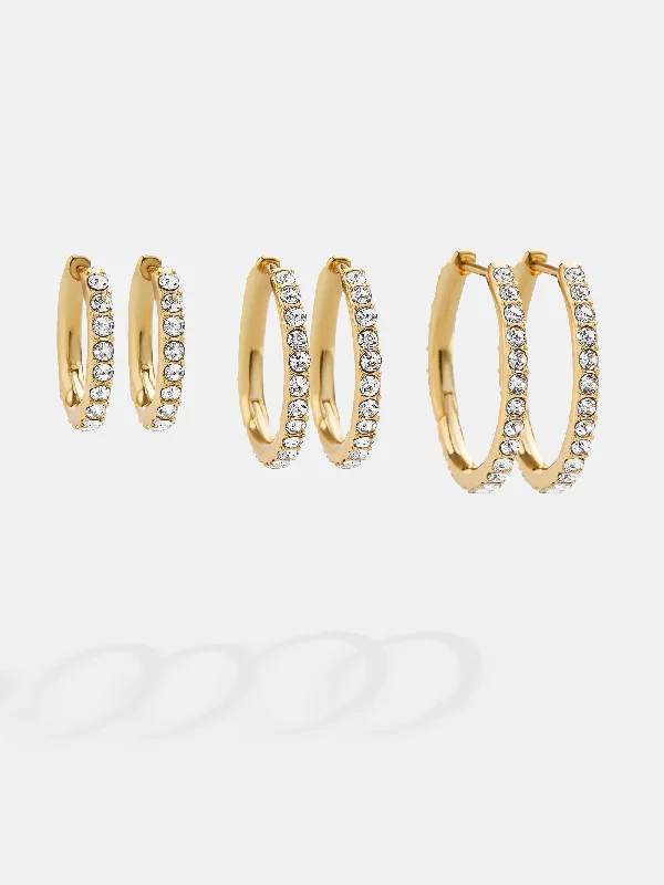 Women's Earrings – Elegant Designs for Every Personality--Niata Earring Set - Gold/Pavé Women's Earrings – Elegant Designs for Every Personality--Niata Earring Set - Gold/Pavé