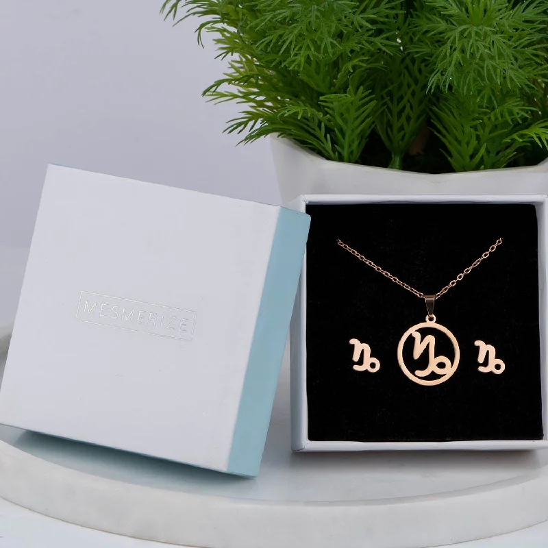 Unique Gemstone Bangles for Women-Capricorn Necklace Earring Set (22 Dec - 20 Jan)
