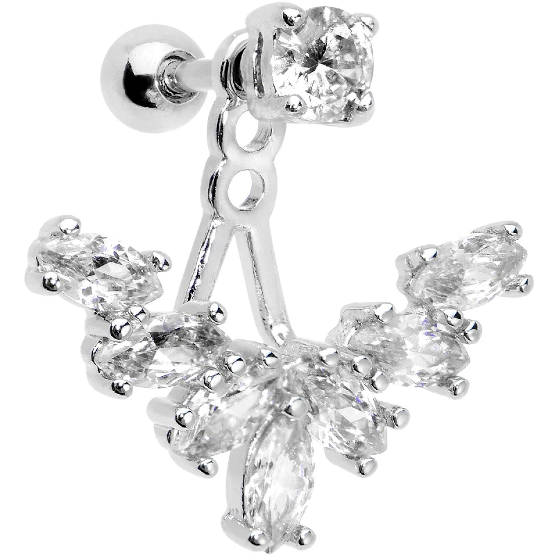 Women's Earrings – Elegant Designs for Every Personality--1/4 Clear Gem Darling Fan Dangle Cartilage Tragus Piercing Women's Earrings – Elegant Designs for Every Personality--1/4 Clear Gem Darling Fan Dangle Cartilage Tragus Piercing