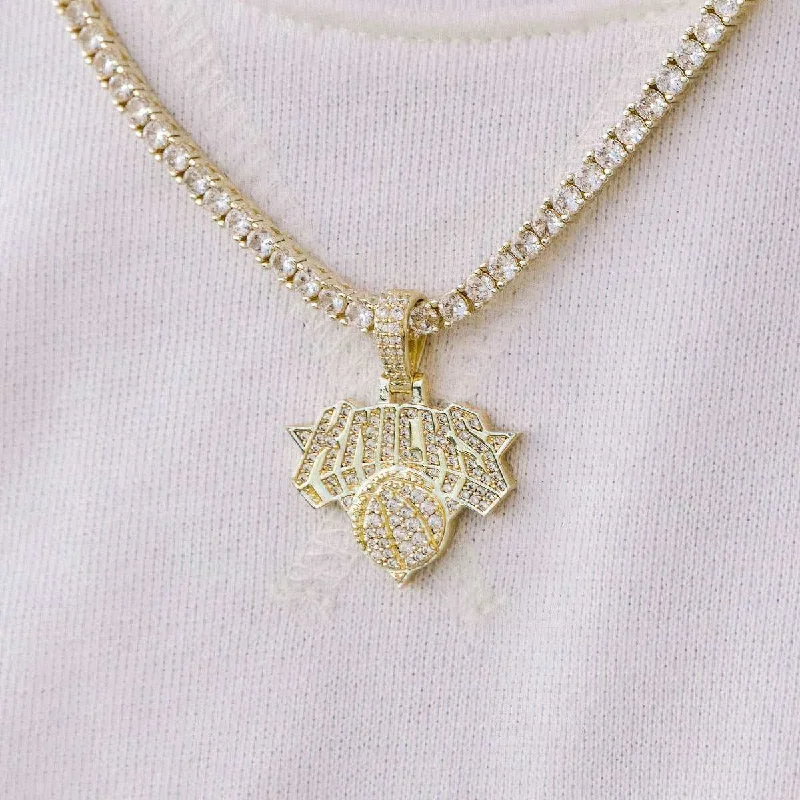 Exclusive Men's Necklaces & Pendants for the Modern Gentleman-New York Knicks Official NBA Micro Logo Pendant Exclusive Men's Necklaces & Pendants for the Modern Gentleman-New York Knicks Official NBA Micro Logo Pendant