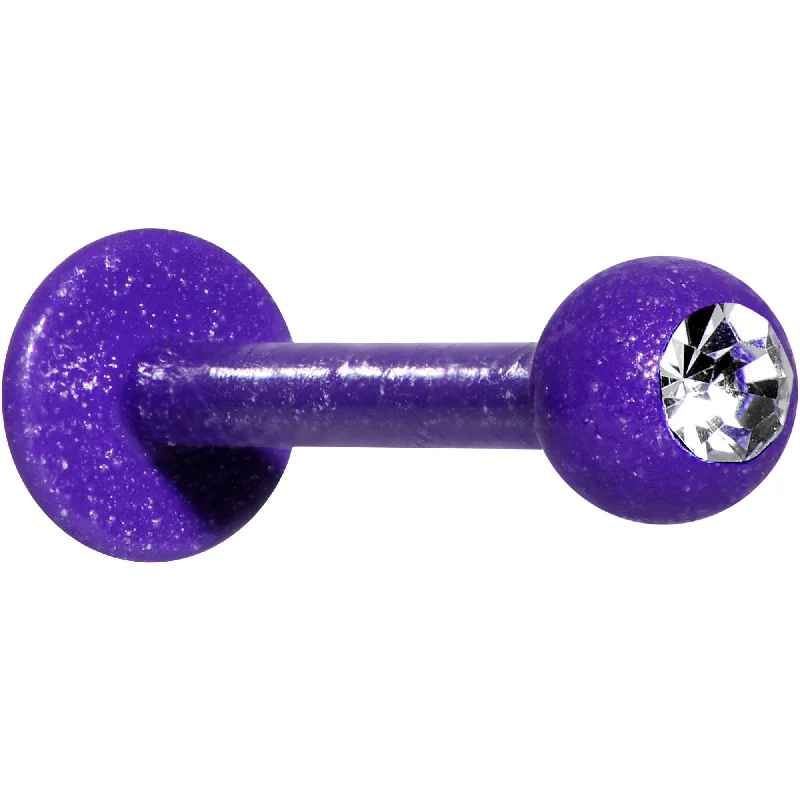Lip Rings for Creative Piercing Ideas16 Gauge 3/8 Clear Gem Purple Glow In The Dark Effect Labret Monroe