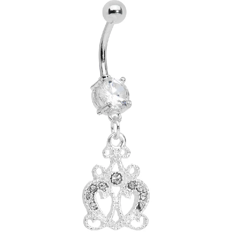 Beautiful Belly Rings for Glamorous Fashion -Baroque Temptation Heart Belly Ring