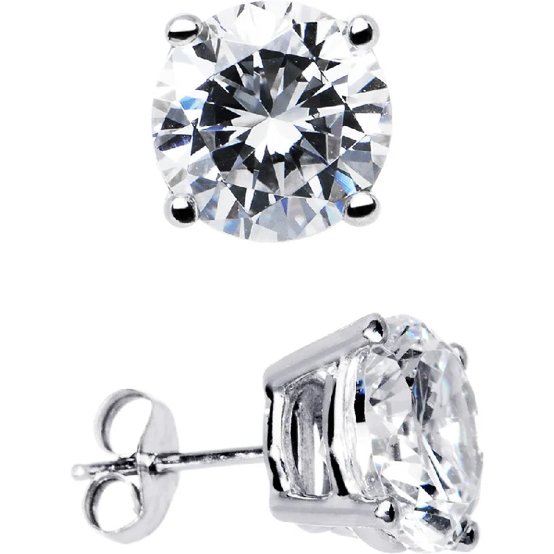 Women's Earrings – Elegant Designs for Every Personality--Sterling Silver 2.65 ct Basket-Set Cubic Zirconia Stud Earrings