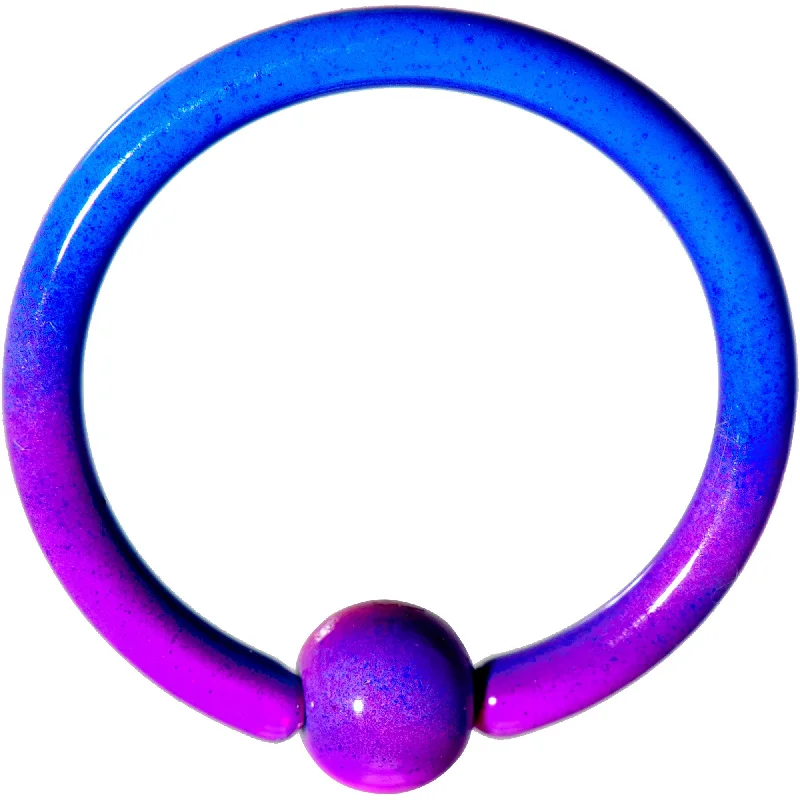 Designer Lip Rings for Exclusive Fashion16 Gauge 3/8 Color Plated Purple Blue Fade BCR Captive Ring