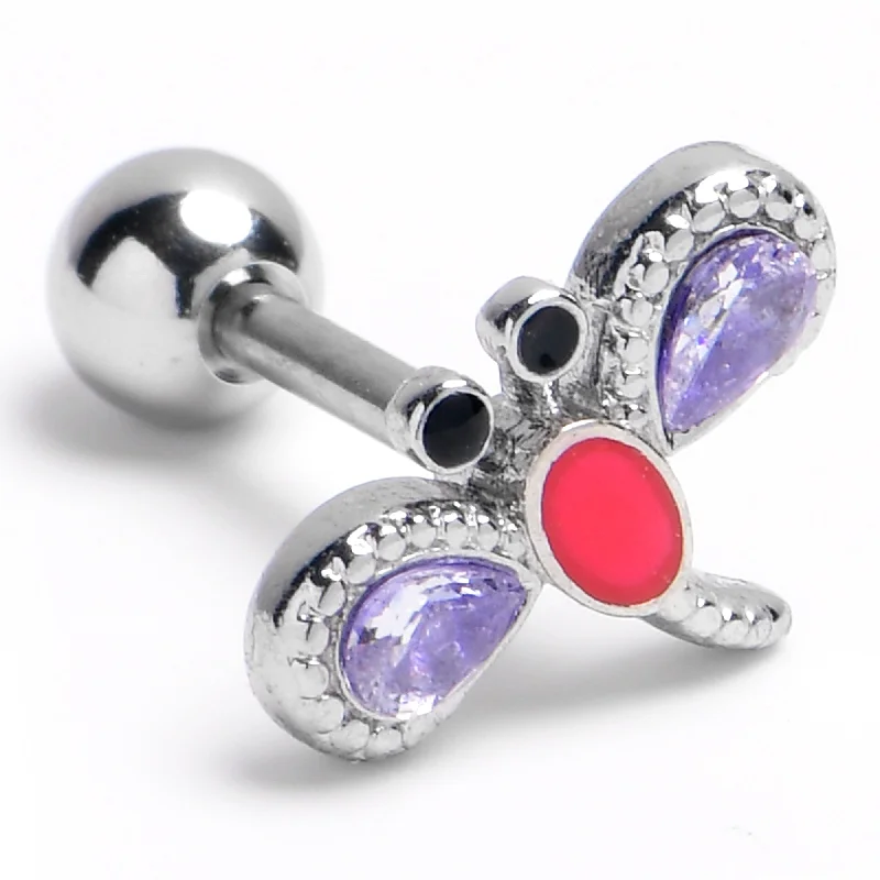 Women's Earrings – Elegant Designs for Every Personality--16 Gauge 1/4 Embellished Dragonfly Cartilage Tragus Earring Women's Earrings – Elegant Designs for Every Personality--16 Gauge 1/4 Embellished Dragonfly Cartilage Tragus Earring