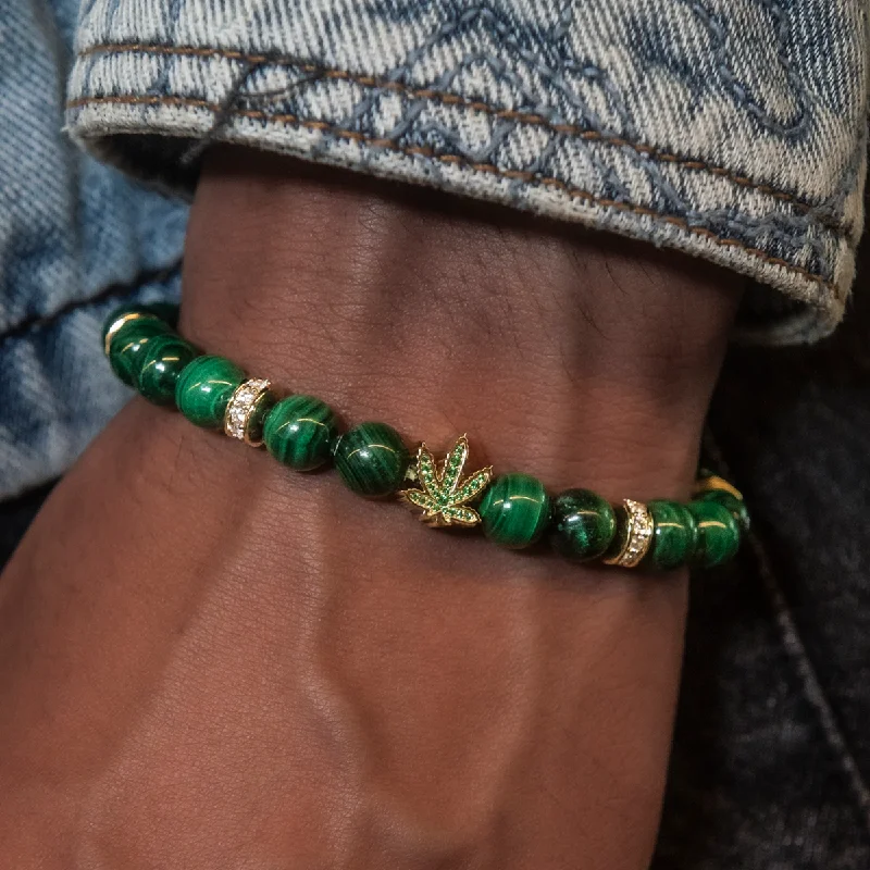 Men's Bracelet Sets for Stylish Looks-Weed Leaf Beaded Bracelet