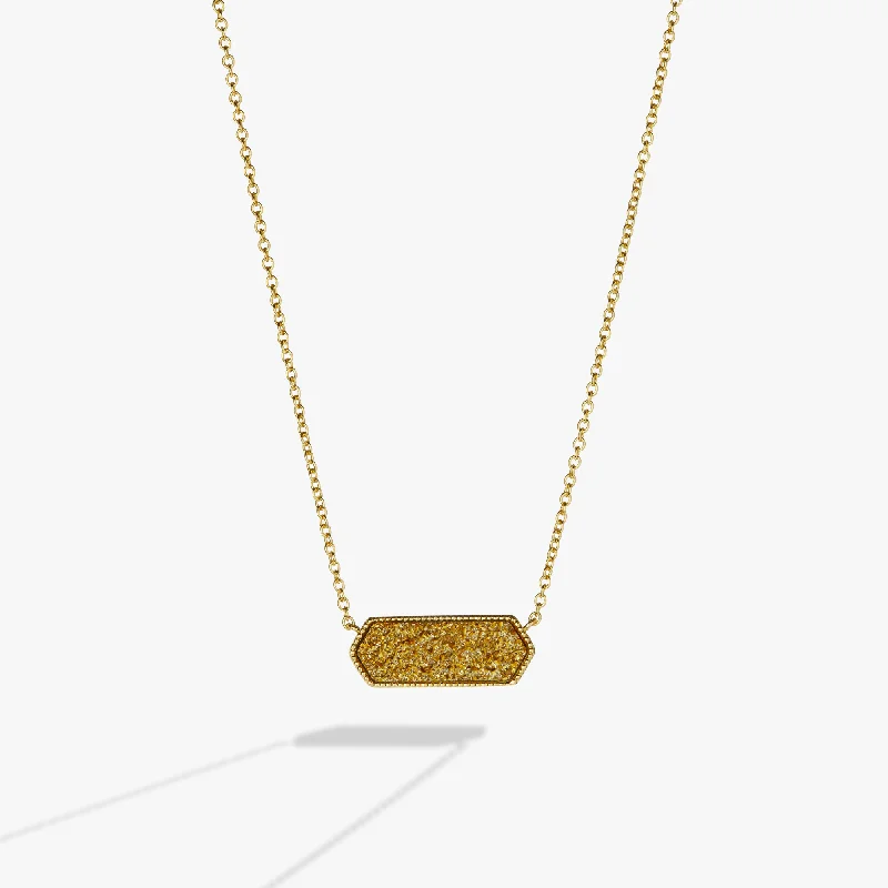 Shop Classic Women's Necklaces & Pendants with a Modern Twist-Glitter Druzy Pendant Necklace, Gold Shop Classic Women's Necklaces & Pendants with a Modern Twist-Glitter Druzy Pendant Necklace, Gold